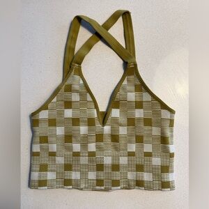 FP Movement by Free People Olive Checkered Sports Bra